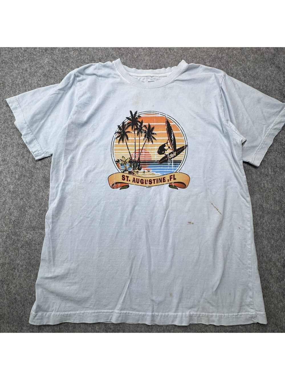 U.S. Vintage Shirt Mens XL Blue St Augustine Florida Surf Beach Workcore Tee